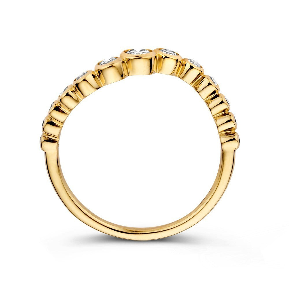14 kt Ring geelgoud brailjant 0.37 crt