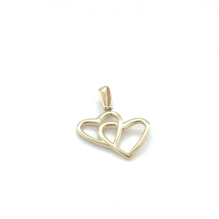 14 Karaat Geelgouden Dubbel Hart Hanger