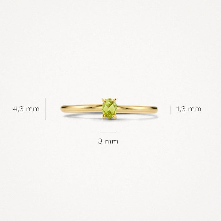 14k Geelgouden ring met Groene Peridot 1204YGP