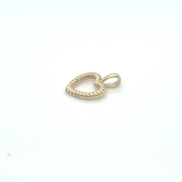 14 Karaat Gouden Hart Hanger – Getordeerde Buis