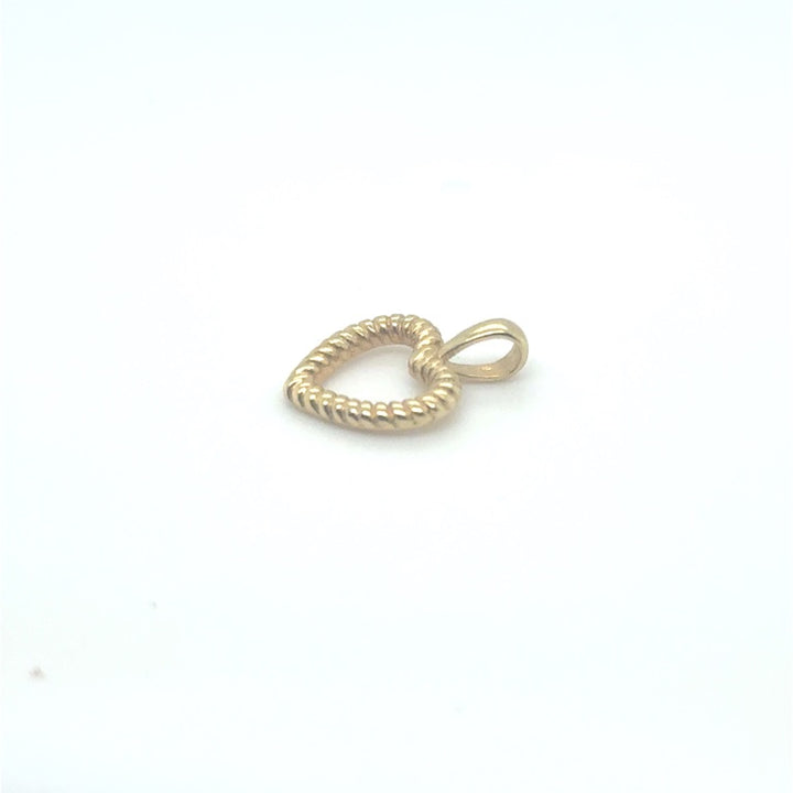 14 Karaat Gouden Hart Hanger – Getordeerde Buis