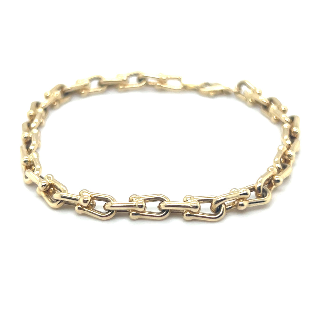 14 Karaat Gouden Armband – Massief Harpschakel 19,5 cm x 5 mm