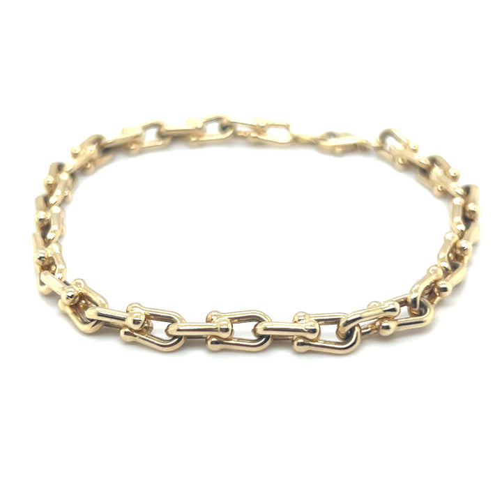 14 Karaat Gouden Armband – Massief Harpschakel 19,5 cm x 5 mm