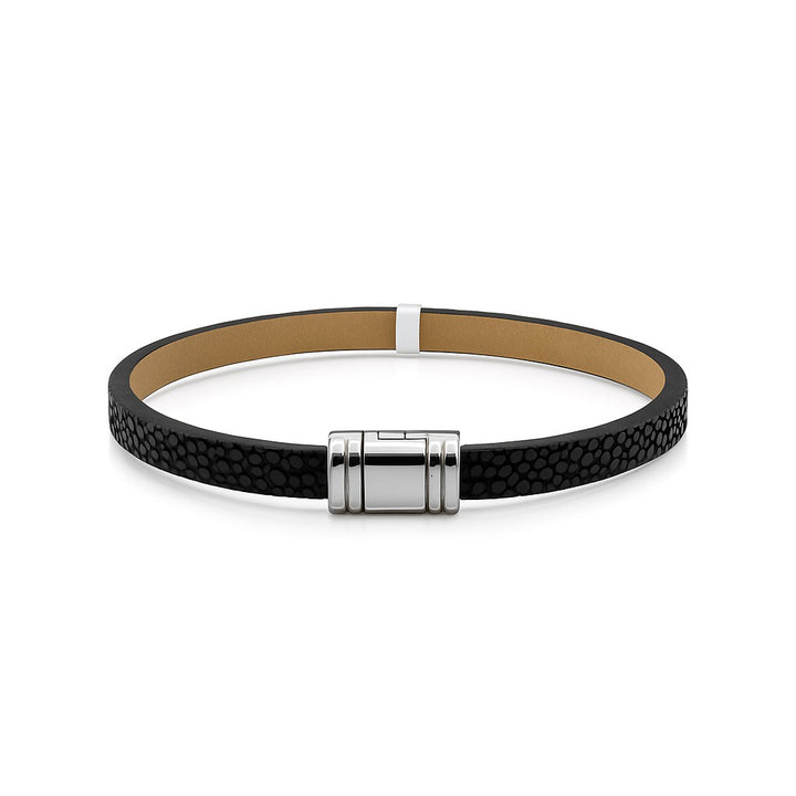 Armband roggeleer staal slot 608 GAL AC