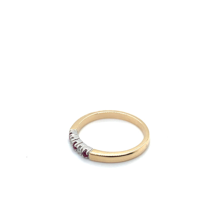14 kt memoire ring diamant en robijn