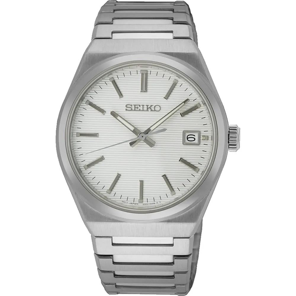 Seiko SUR553P1 herenhorloge met witte wijzerplaat
