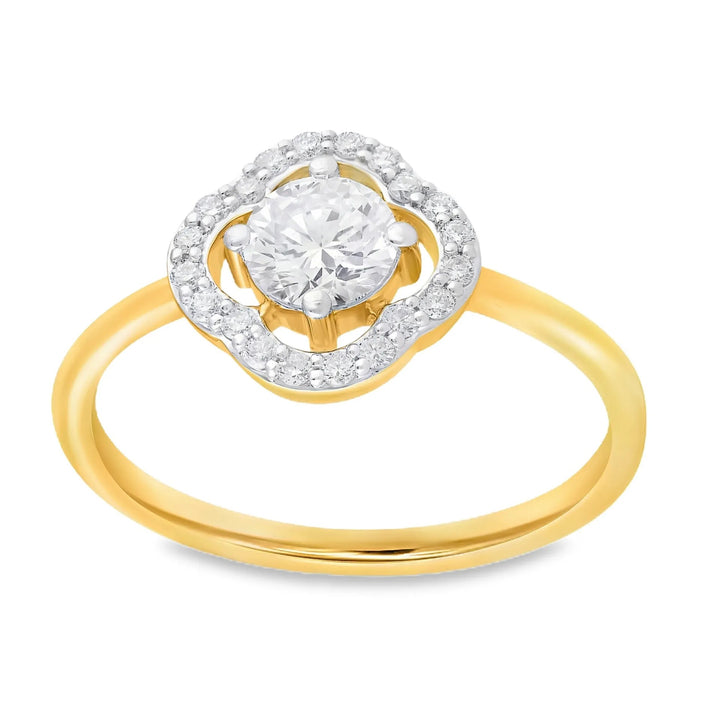 14 karaat geelgouden ring met 0,67 ct lab grown diamant GRL2454 maat 55