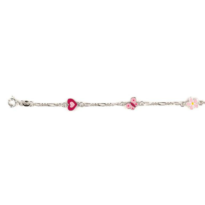 Tedora Bellini zilveren armband rose hart en bloem 573.041