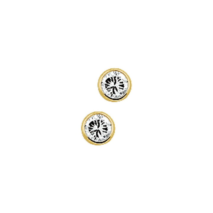 14 kt Geelgoud oorknoppen zirkonia 3mm
