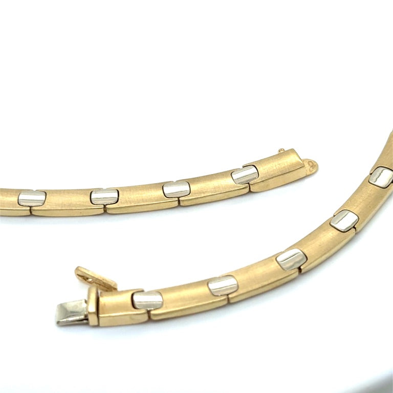 14 kt choker collier blokjes 42 cm