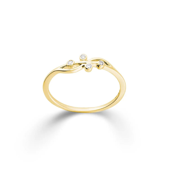 14 Karaat Geelgouden Ring met 0,04 ct Briljant K13067G