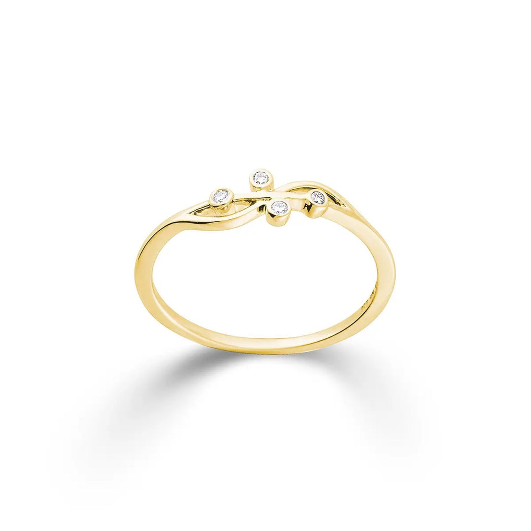 14 Karaat Geelgouden Ring met 0,04 ct Briljant K13067G
