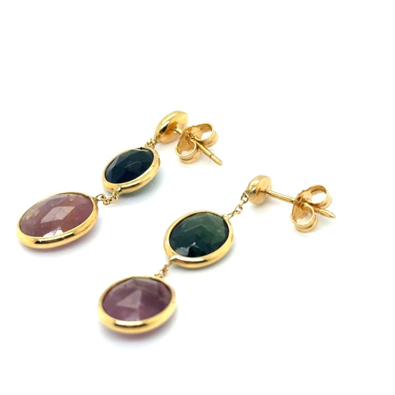 18 karaat geelgouden oorstekers met toermalijn 063101Q2