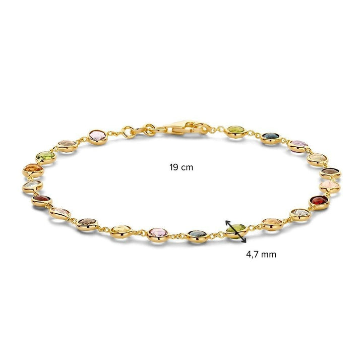 14 karaat geelgouden armband met kleurrijke edelstenen AW138117