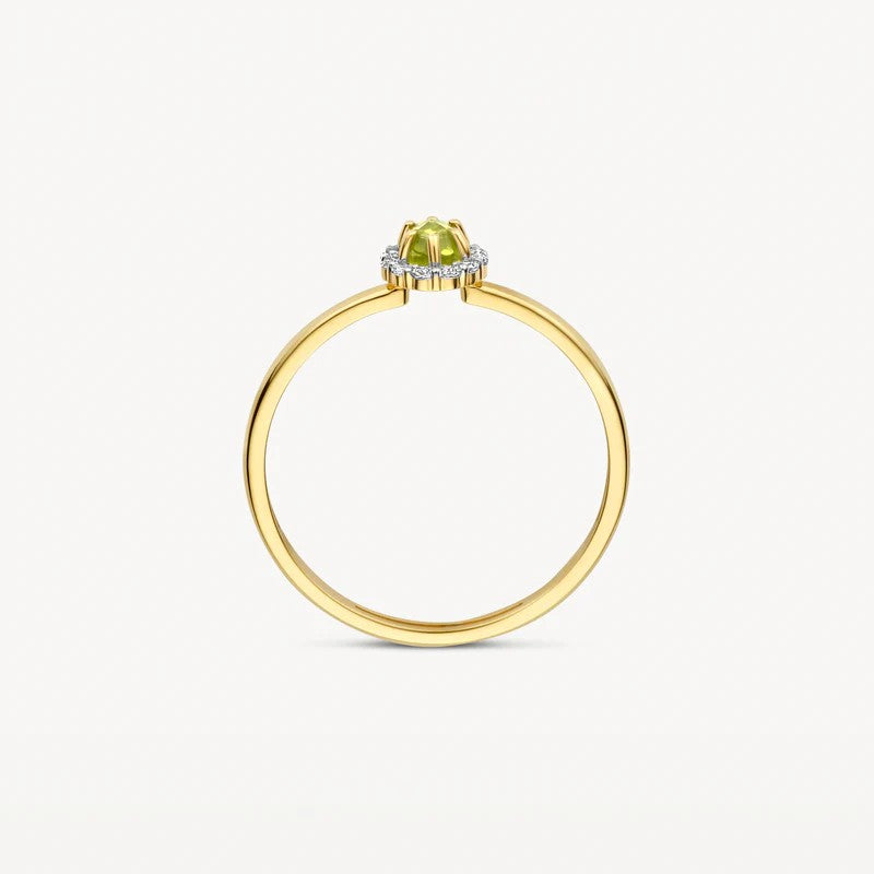 Blush Jewels 14 Karaat Geelgouden Ring met Peridoot en Zirkonia 1258YGP