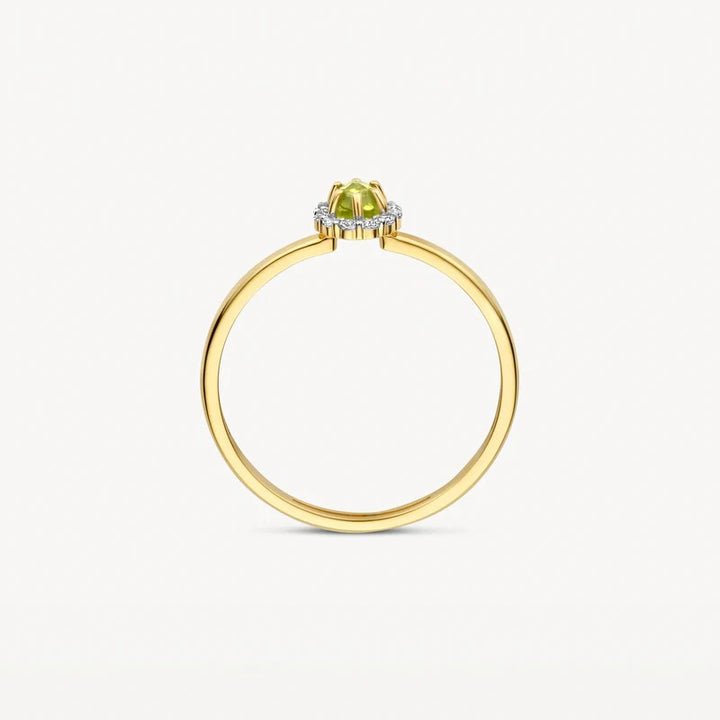 Blush Jewels 14 Karaat Geelgouden Ring met Peridoot en Zirkonia 1258YGP