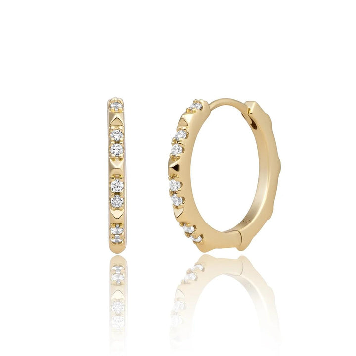 Earrings | Edge CZ Earrings - Gold EAG31