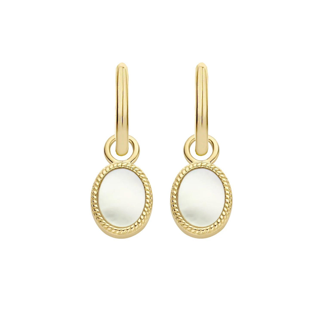 Oorbedels 9078YMP - 14k Geelgoud met Mother of Pearl
