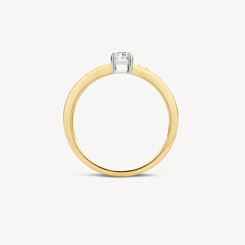 Blush Jewels 14k Geel en Witgoud met Zirkonia Ring 1125BZI maat 54