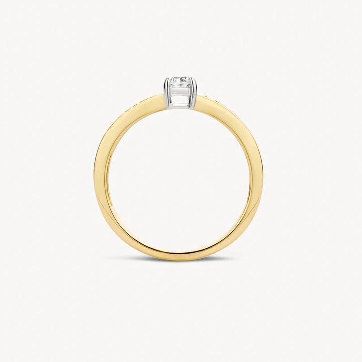 Blush Jewels 14k Geel en Witgoud met Zirkonia Ring 1125BZI maat 54