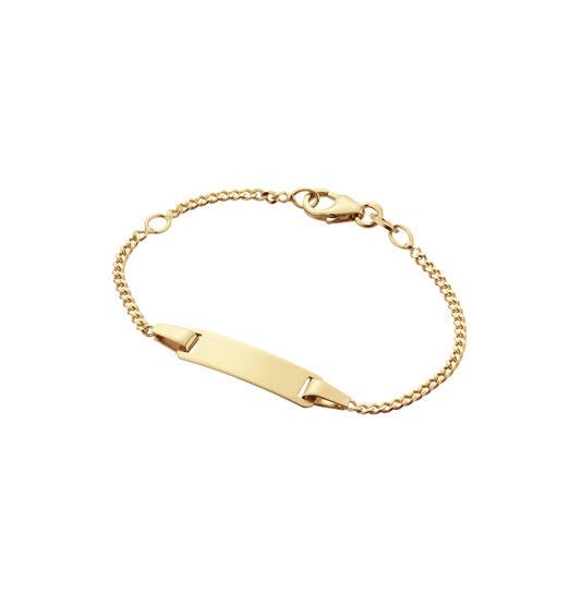 14 Karaat Goudkleurige Baby Plaatarmband - Gourmet Schake