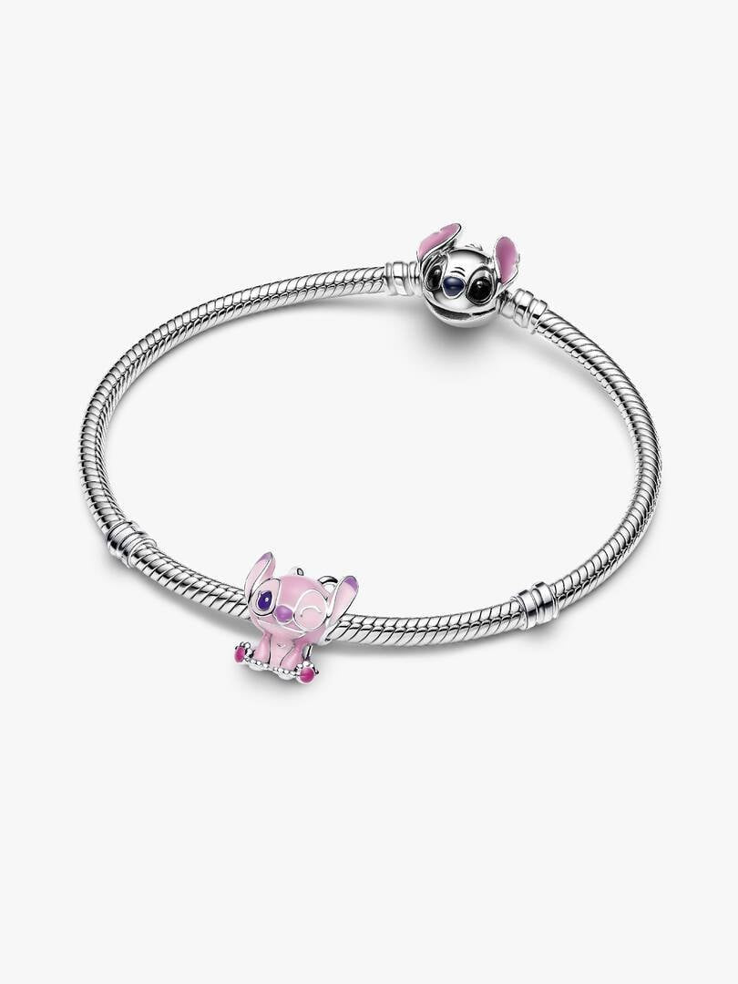 PANDORA 793739C01 Disney Angel sterling silver charm with purple and pink enamel