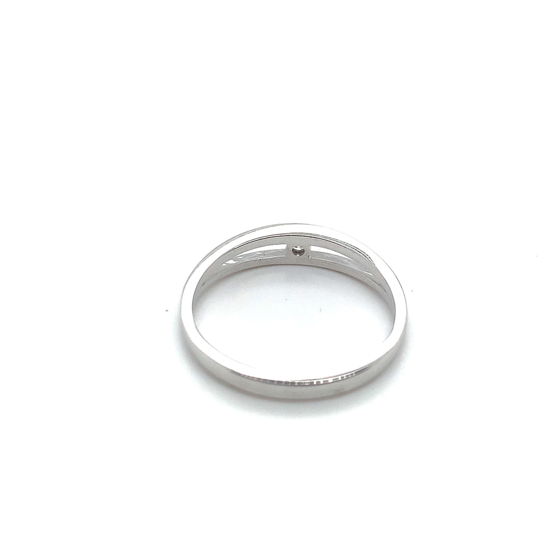 TRI059-W 14 Karaats gouden slag-ring met een briljant