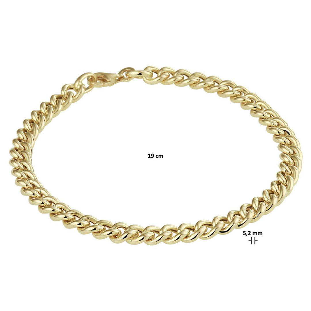 armband gourmette 5,2 mm 19 cm 14 kt goud
