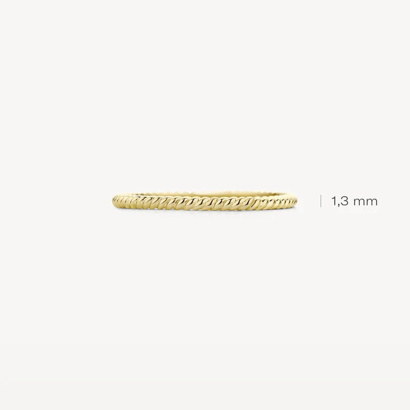 14 kt gouden ring met gedraaid motief 1196YGO