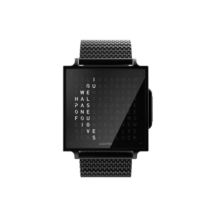QLOCKTWO horloge 35 mm zwart QW38NL6BLBMBLS