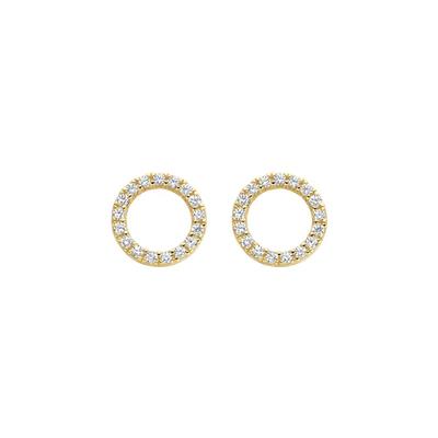 Oorbedels 9066YZI - 14k Geelgoud met zirkonia