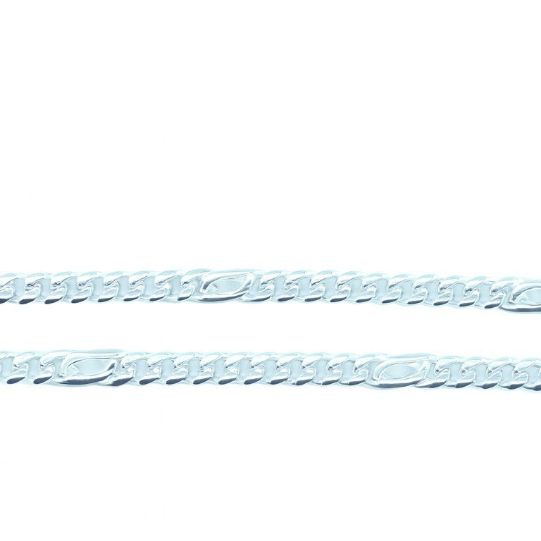 Zilveren Massieve Armband Dubbele S Figaro Schakel 4 mm – 20 cm