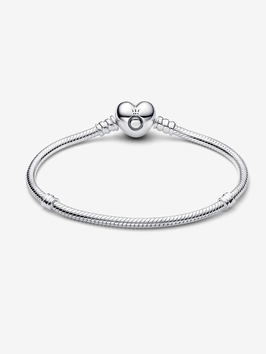Pandora Moments Snake Chain Armband met Hartsluiting 594594C00-18