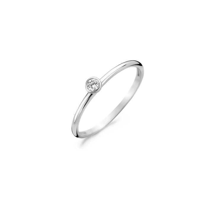 Solitair Ring 1198WZI - 14k Witgoud met zirkonia