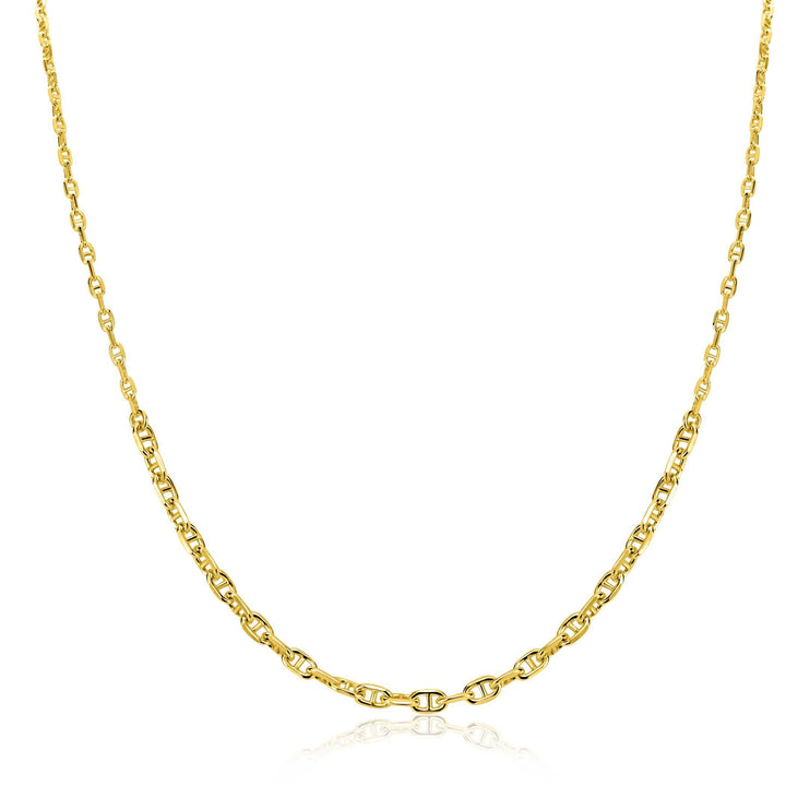 ZINZI goldplated ketting met aflopende marineschakels – ZIC2762G