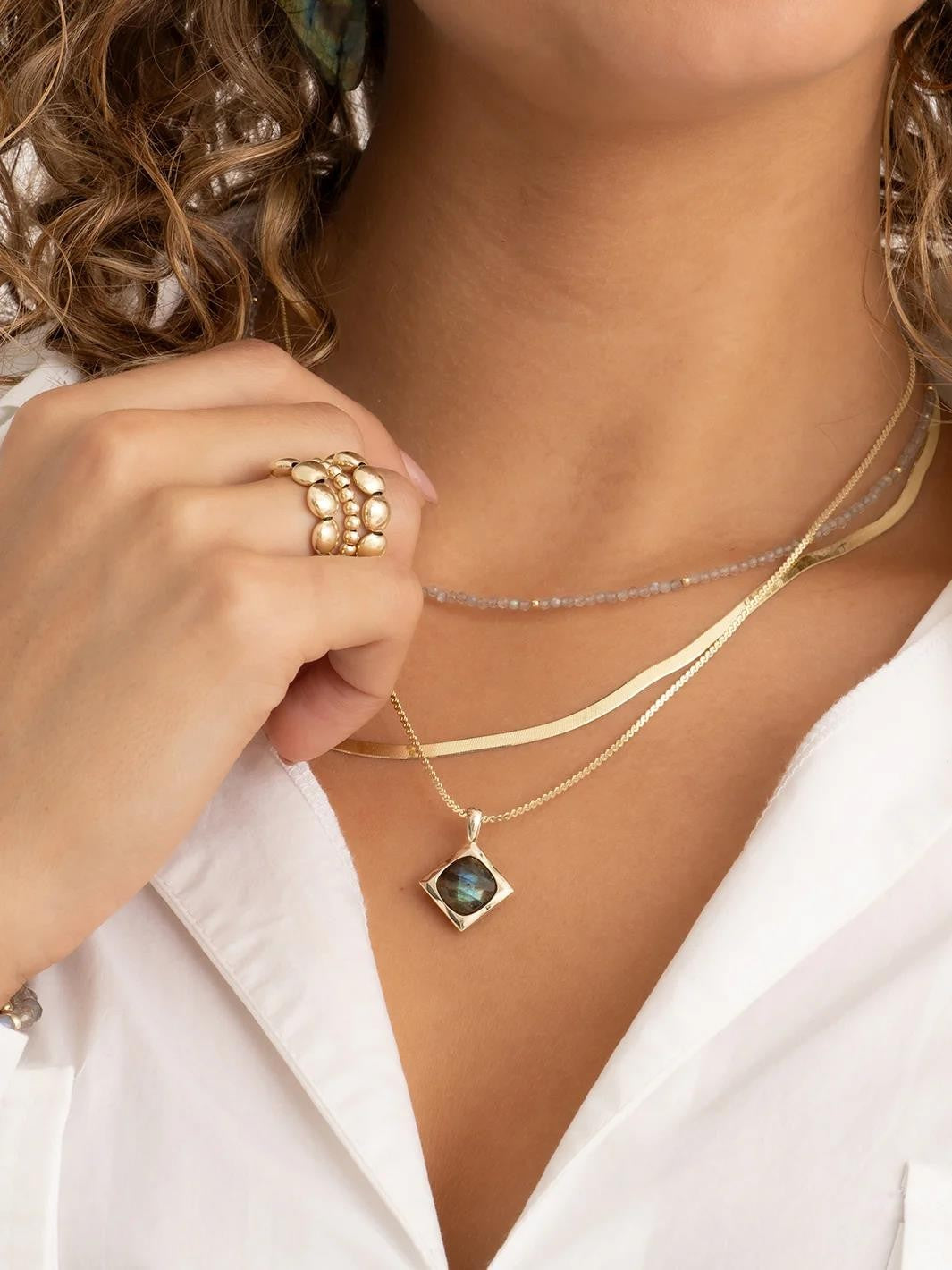 Sparkling Jewels Pendant Labradorite Cushion Cut SPG32-G18