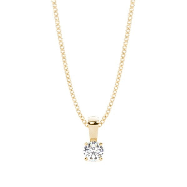Bicolor Solitair Hanger met Diamant 0.20 ct G/VSi – 4-Poots Chaton (zonder collier)