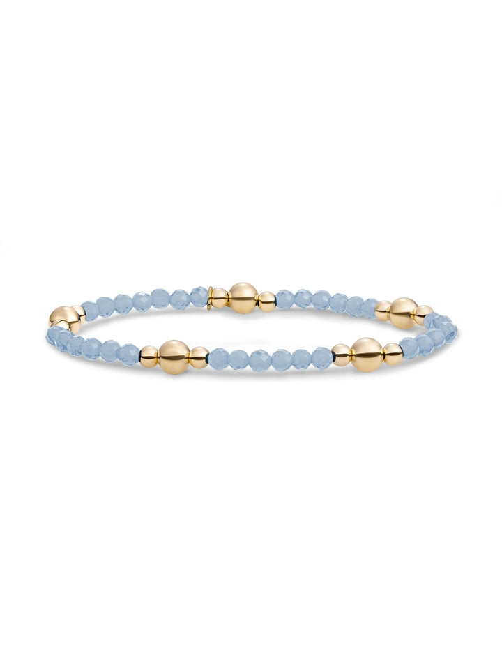 Sparkling Jewels Bold Mix Armband Milky Blue Jade Gold Plated – BLK01G-G68