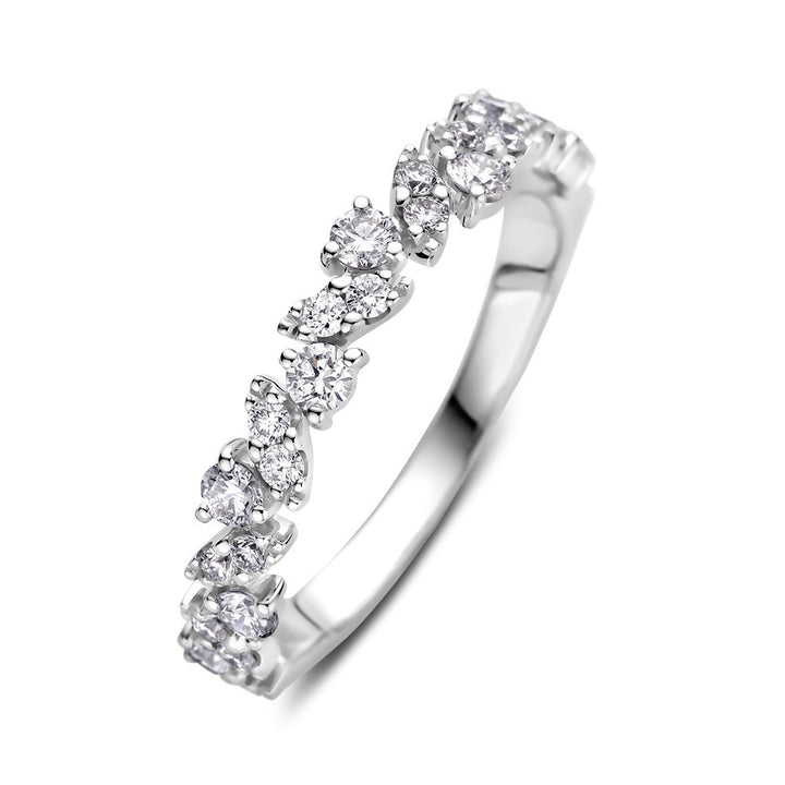 14 karaats witgouden ring met diamant 0.58 ct