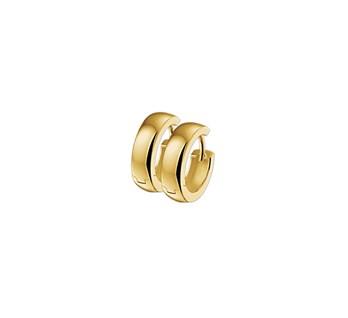 14 kt Geelgouden klapoorringen gegoten met een bolle buis.