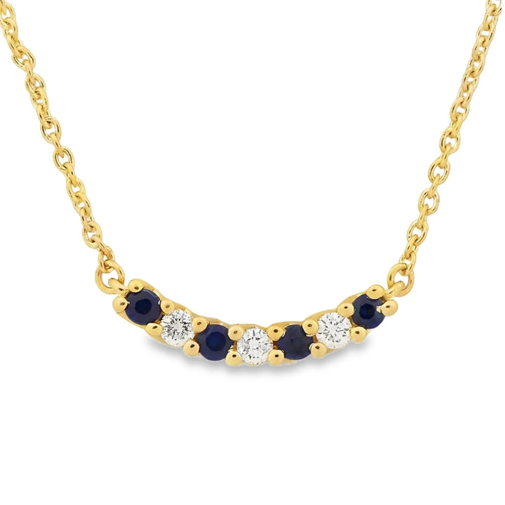 Château d’Or® Geelgouden Collier met Saffier en 0,06 ct Diamant GCE2478