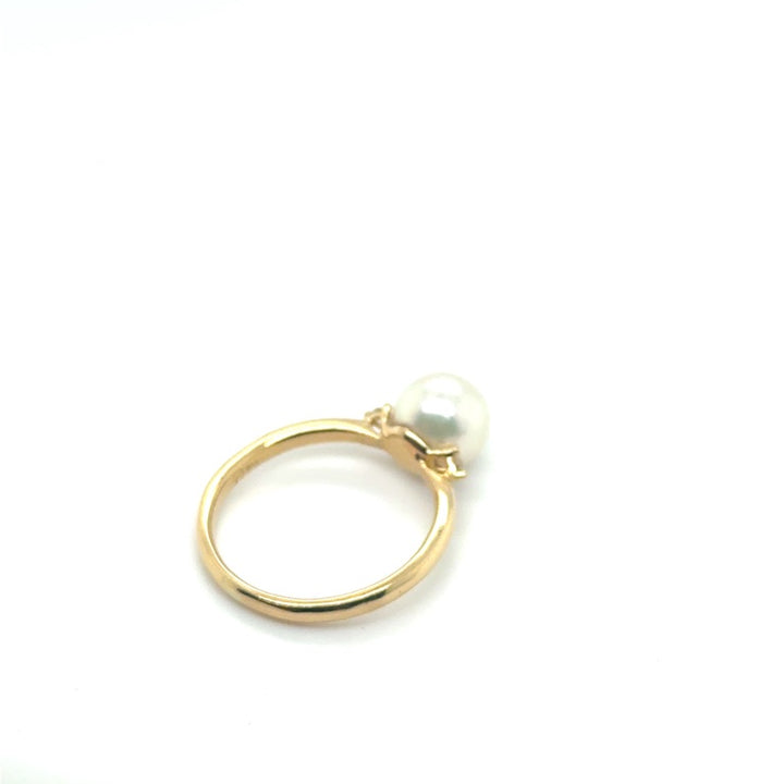 Occasion Parelring 18 kt met Diamant