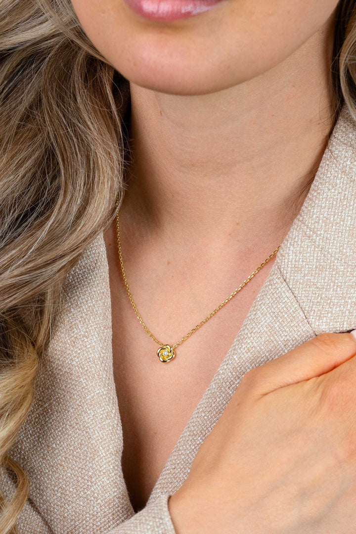 ZINZI Gold Plated Zilveren Ketting Roosdesign ZIC2872Y
