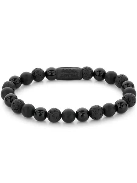 Rebel and Rose Black Rocks RR-80073-B-M Armband 8mm Zwart 17,5cm