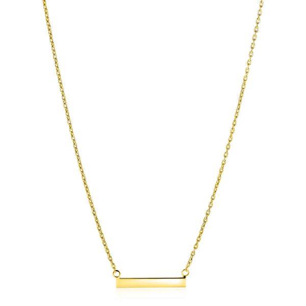 ZINZI gold plated zilveren ketting 45cm met glanzend plaatje om te graveren ZIC2344G GRAVEERBAAR