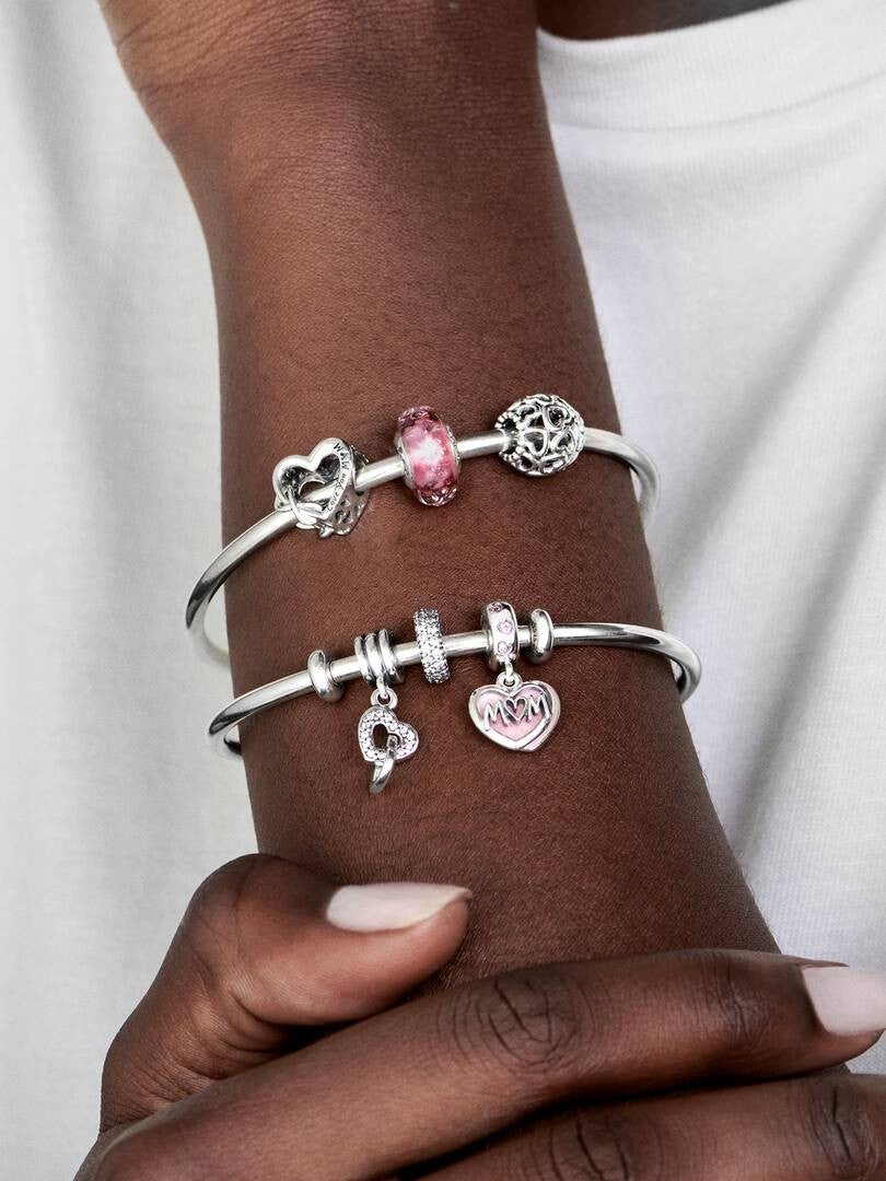 Pandora Moments 798872C00 zilveren bedel met roze murano glas