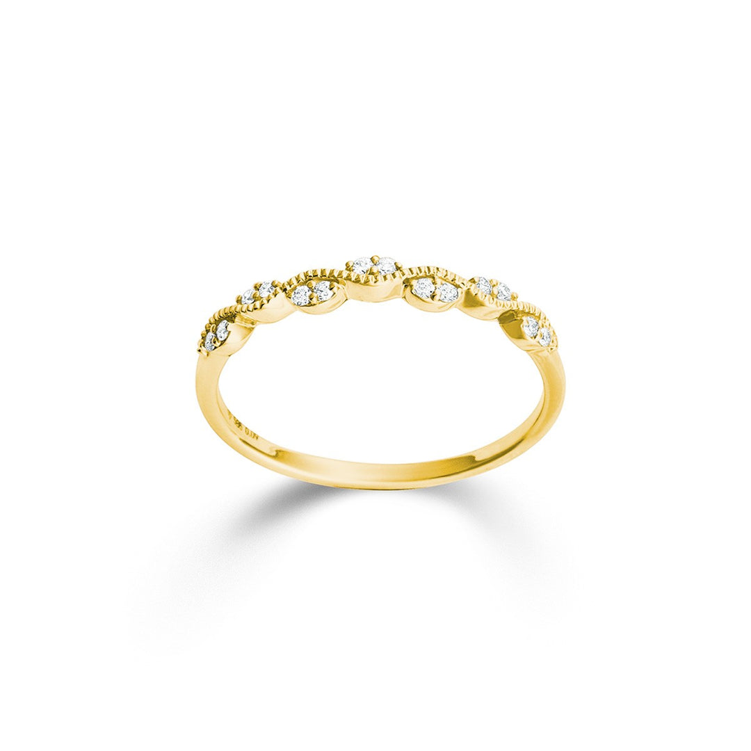 14 Karaat Geelgouden Diamanten Ring 0,08 ct H/SI