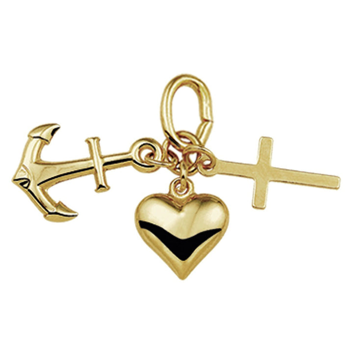 14 Karaat Geelgouden Hanger Geloof, Hoop en Liefde