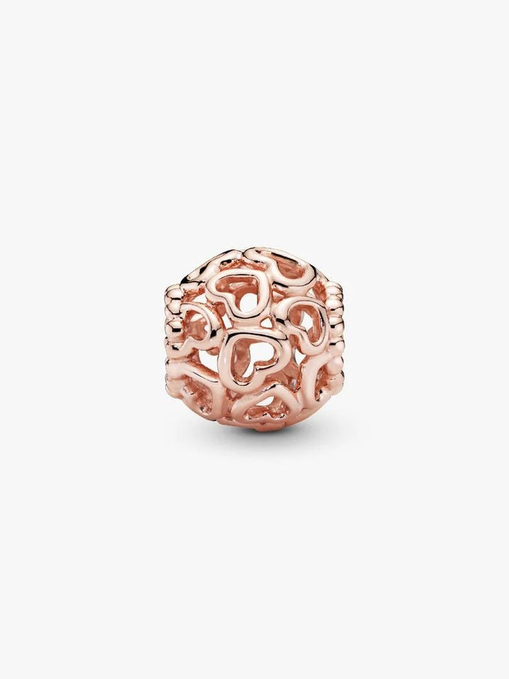 Pandora Moments 780964 - Roségoudplated bedel met opengewerkte hartjes