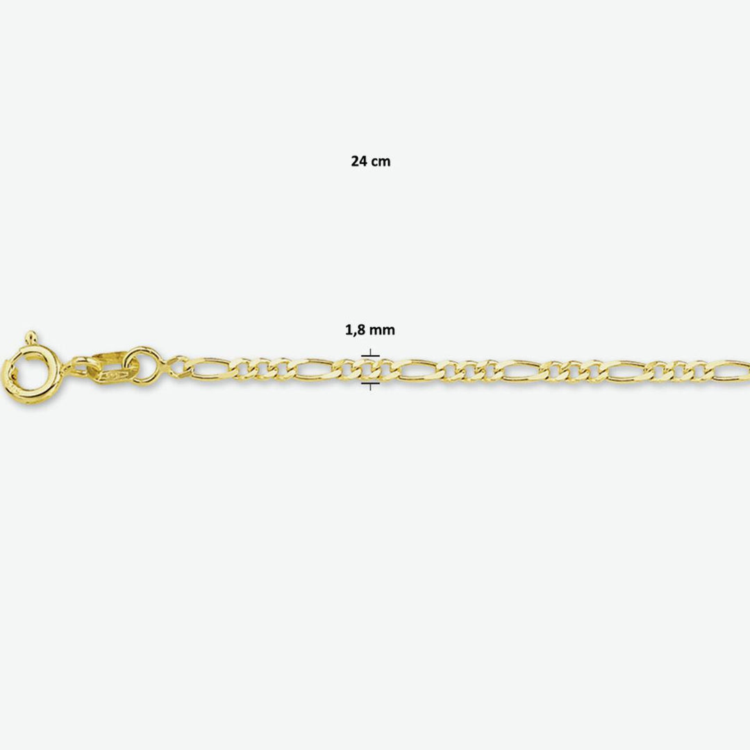 14 Karaat Geelgouden Figaro Collier – 1,8 mm – 42 cm